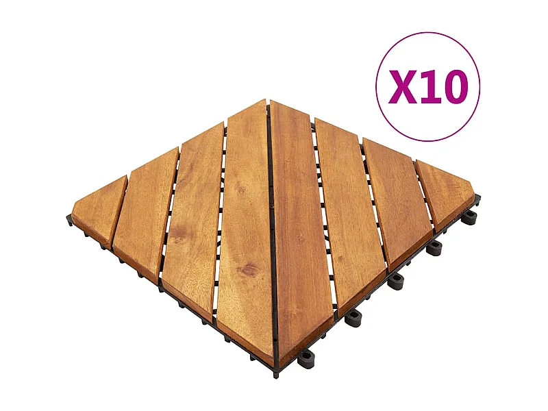 Prolenta Premium -  Terrassenfliesen 10 Stk. 30x30 cm Massivholz Akazie