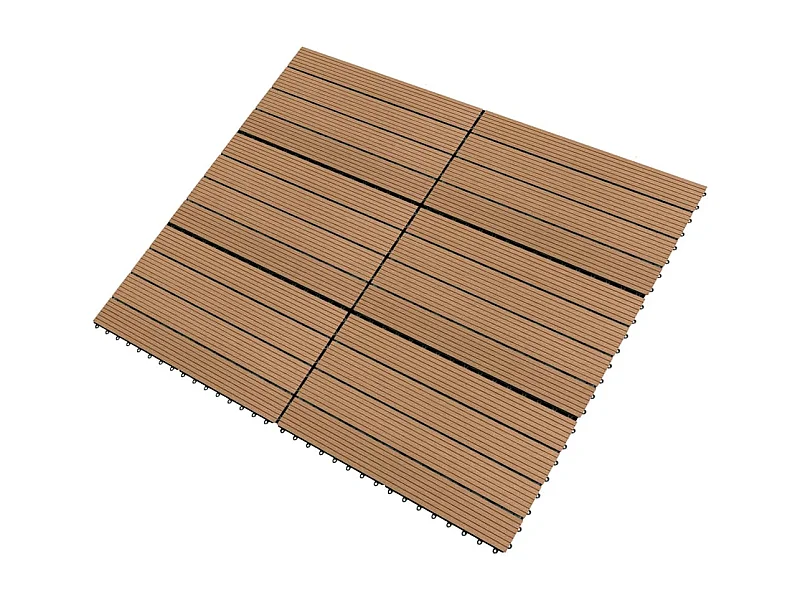 Prolenta Premium -  Carreaux de terrasse 6 pcs WPC 60x30 cm 1,08 m² Marron