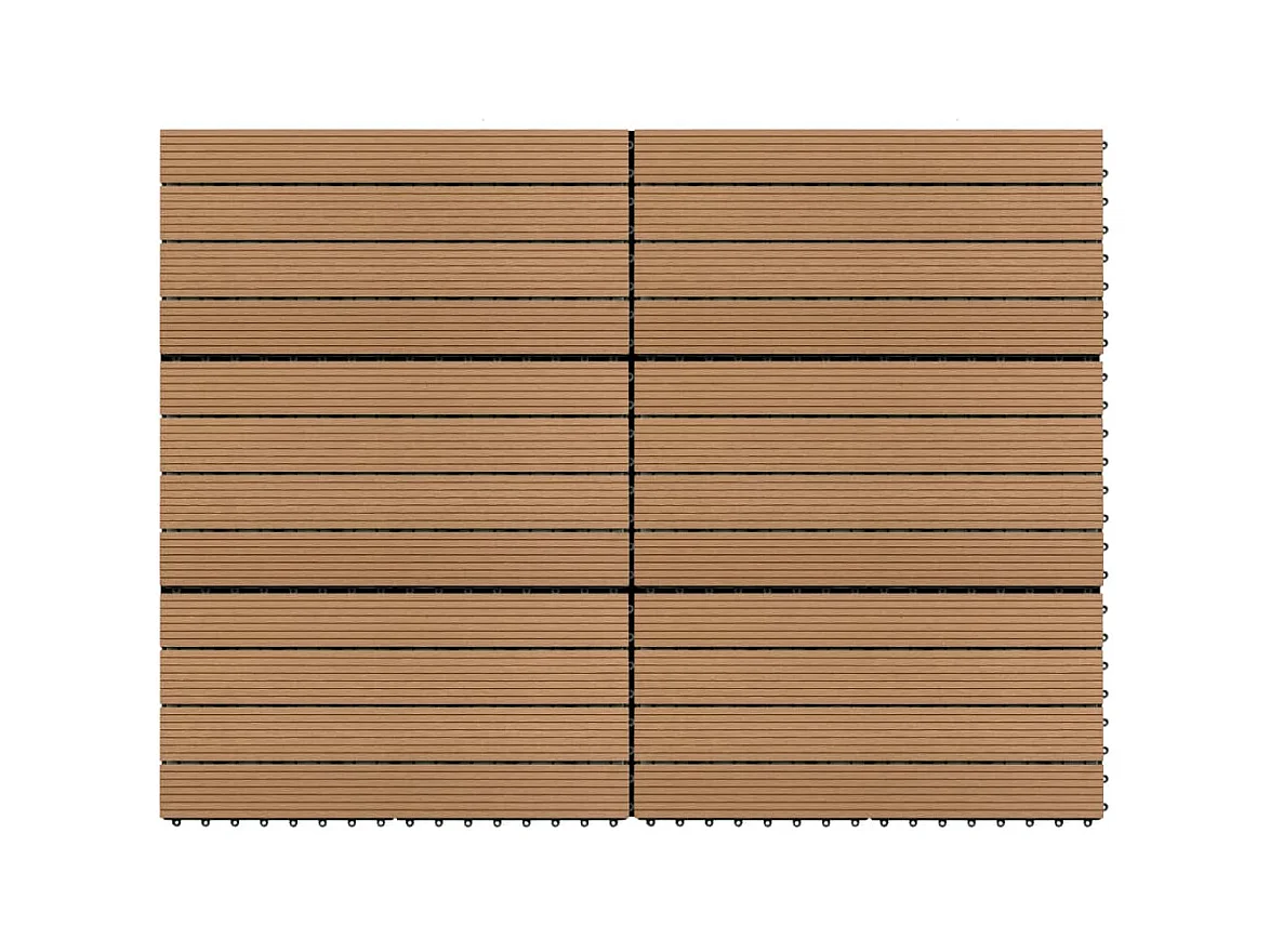 Prolenta Premium -  Carreaux de terrasse 6 pcs WPC 60x30 cm 1,08 m² Marron