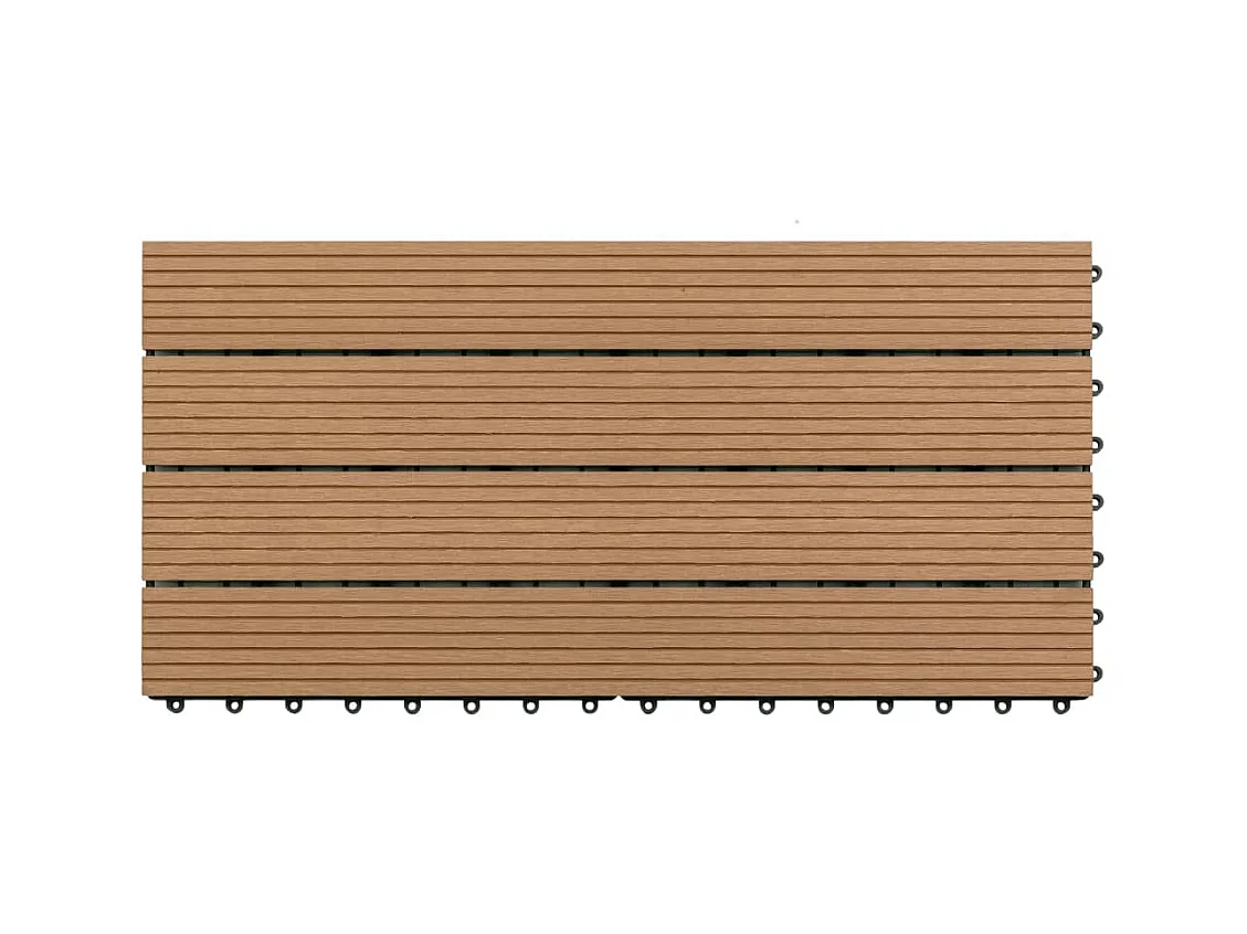 Prolenta Premium -  Carreaux de terrasse 6 pcs WPC 60x30 cm 1,08 m² Marron