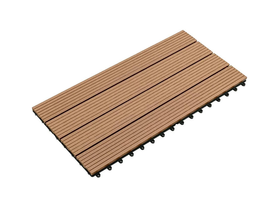 Prolenta Premium -  Carreaux de terrasse 6 pcs WPC 60x30 cm 1,08 m² Marron
