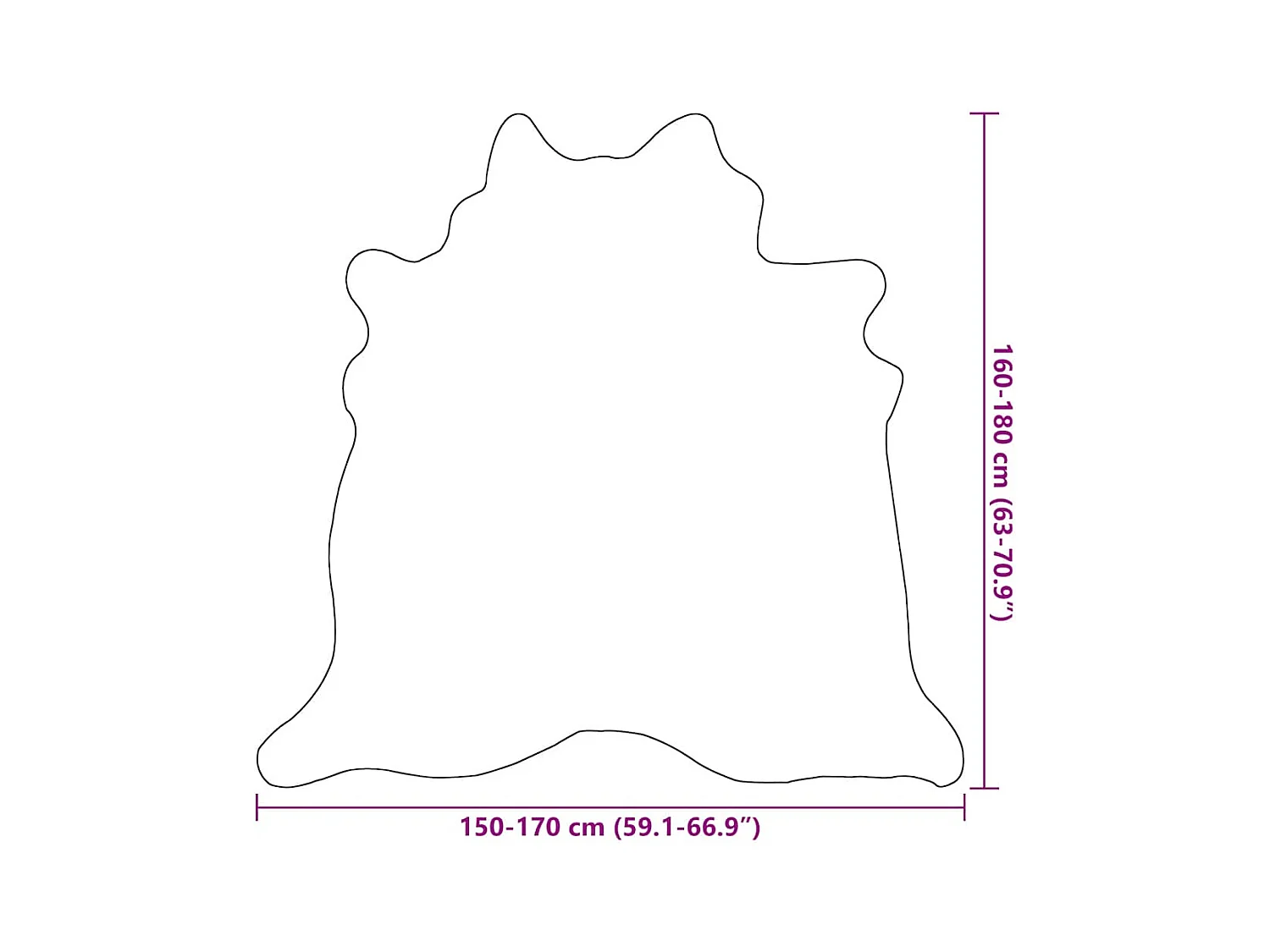 Ardpatrick  Alfombra de piel de vaca auténtica beige 150x170 cm