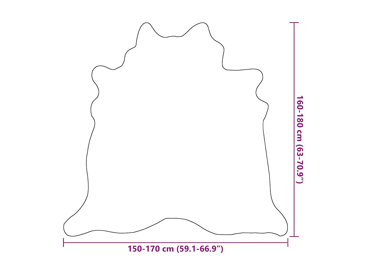 Ardpatrick  Tapis en peau de vache véritable 150 x 170 cm Beige