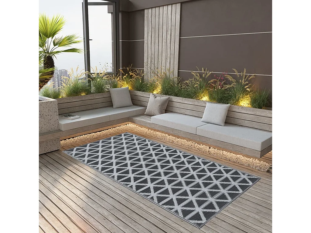 Seran  Outdoor-Teppich ARAKIL Schwarz 190x290 cm PP