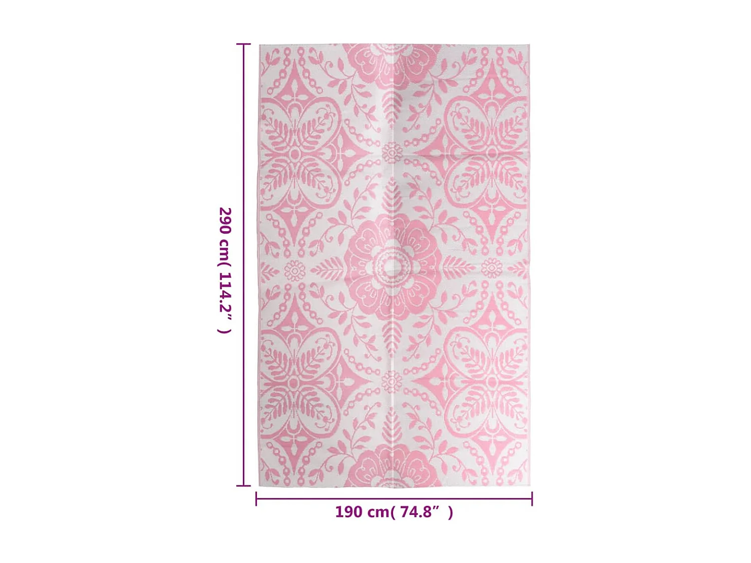 Seran  Tapis d'extérieur ARAKIL rose 190x290 cm PP