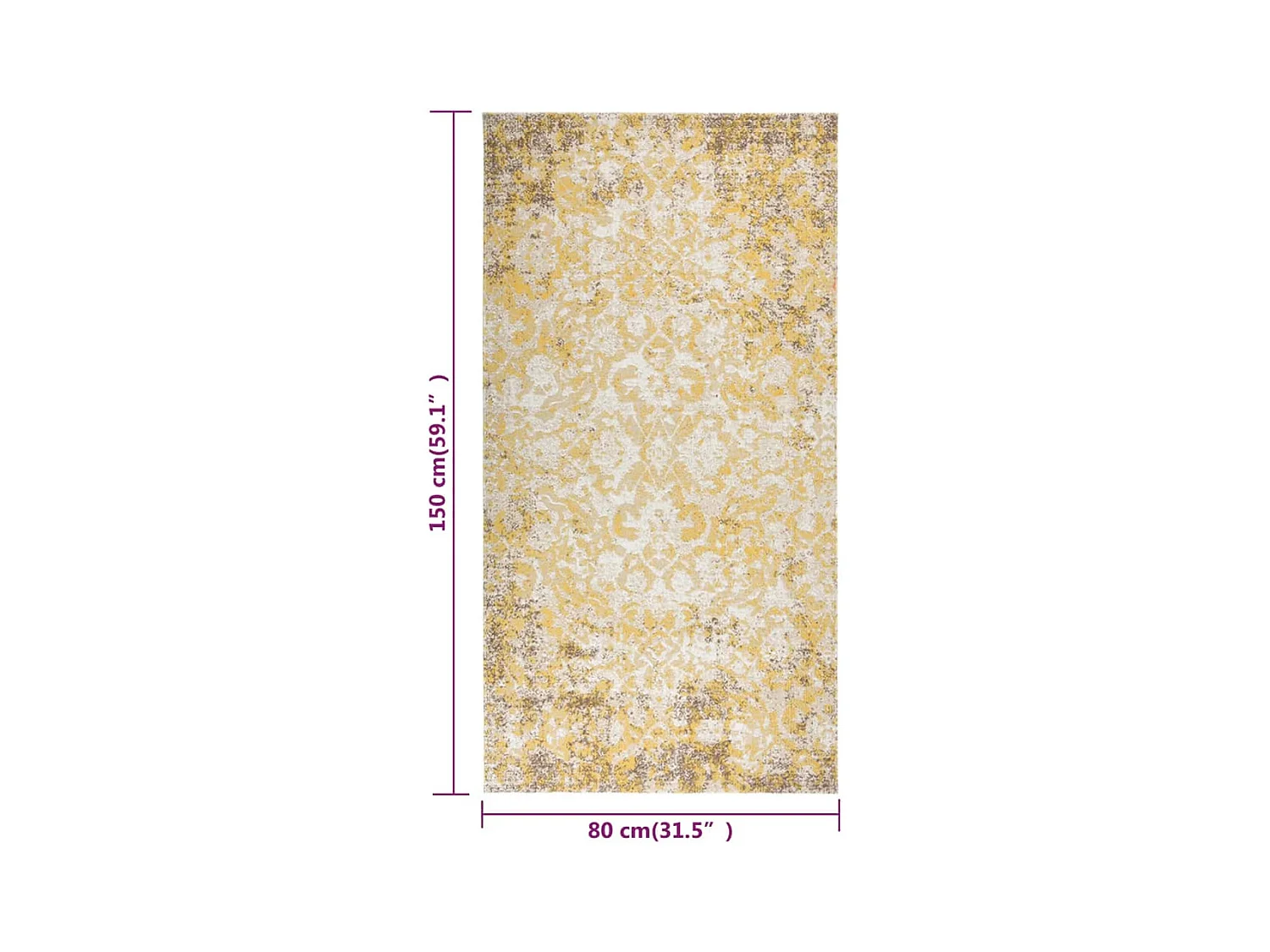 Casey  Buitenkleed platgeweven 80x150 cm geel