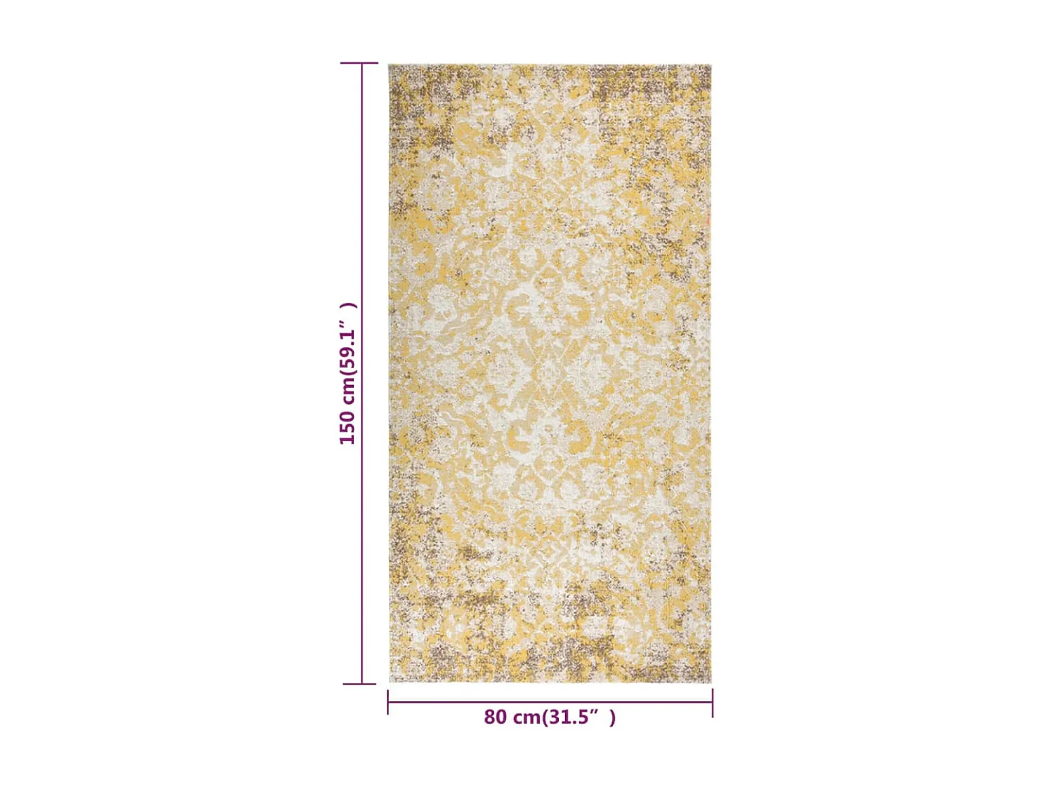 Casey  Outdoor-Teppich Flachgewebe 80x150 cm Gelb