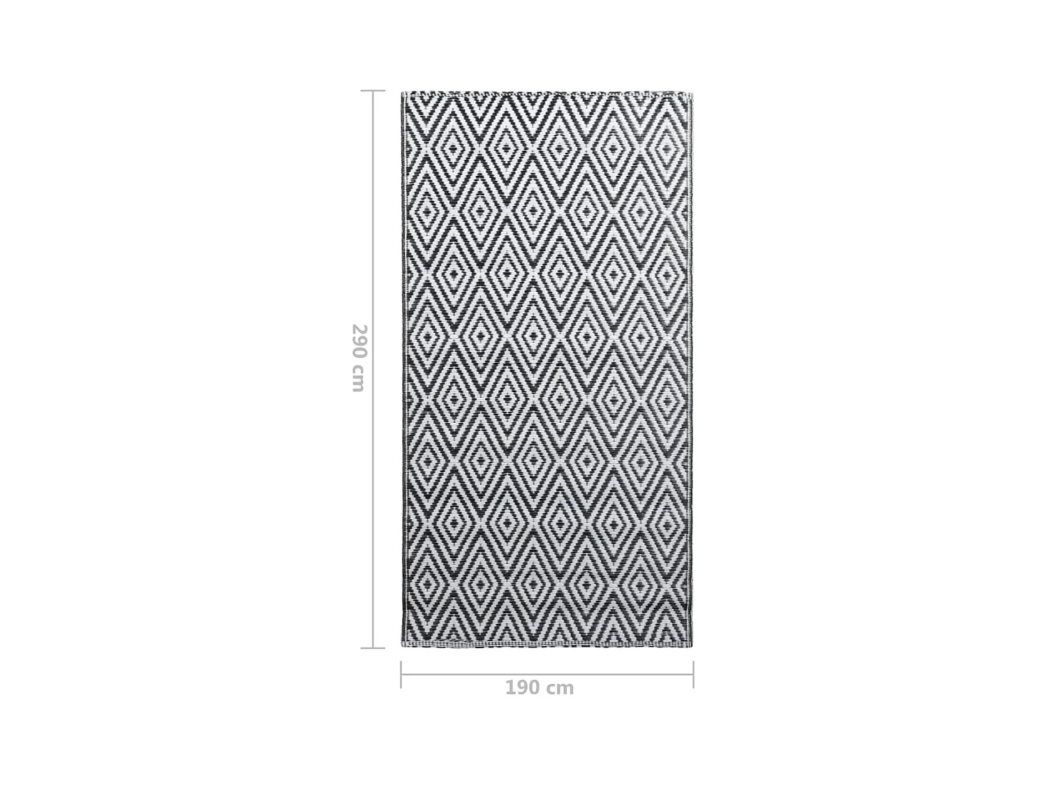Seran  Tapis d'extérieur ARAKIL Blanc et noir 190x290 cm PP