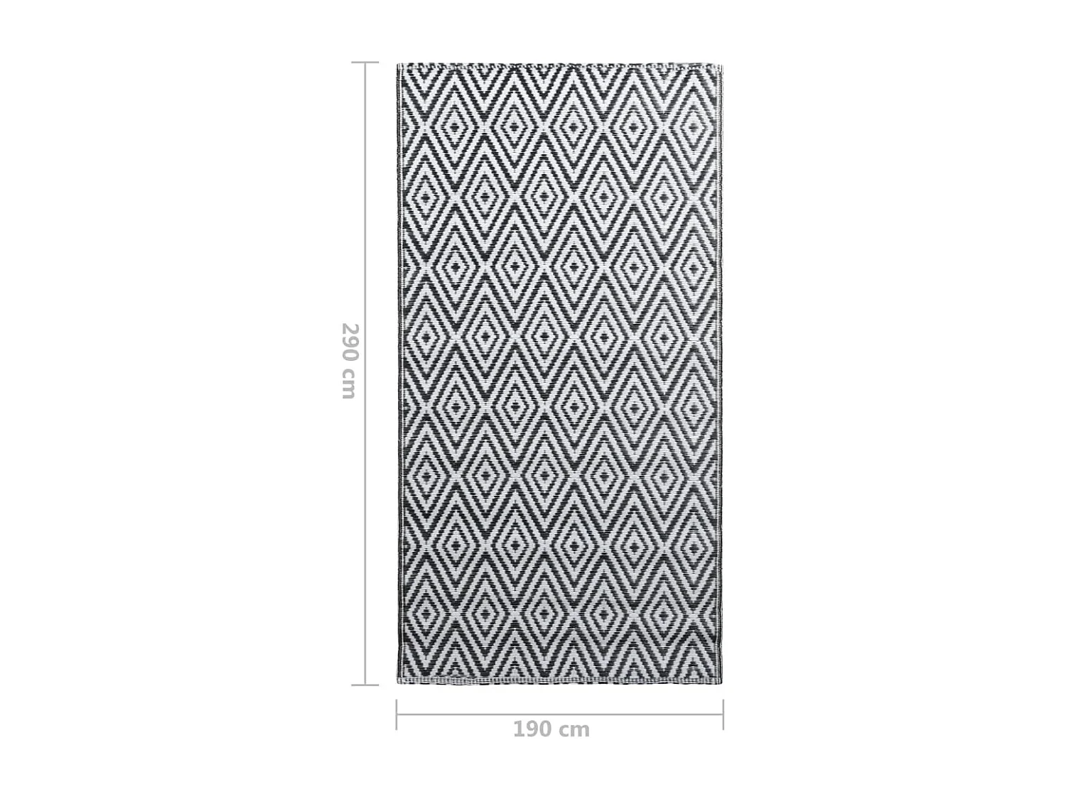 Seran  Tapis d'extérieur ARAKIL Blanc et noir 190x290 cm PP