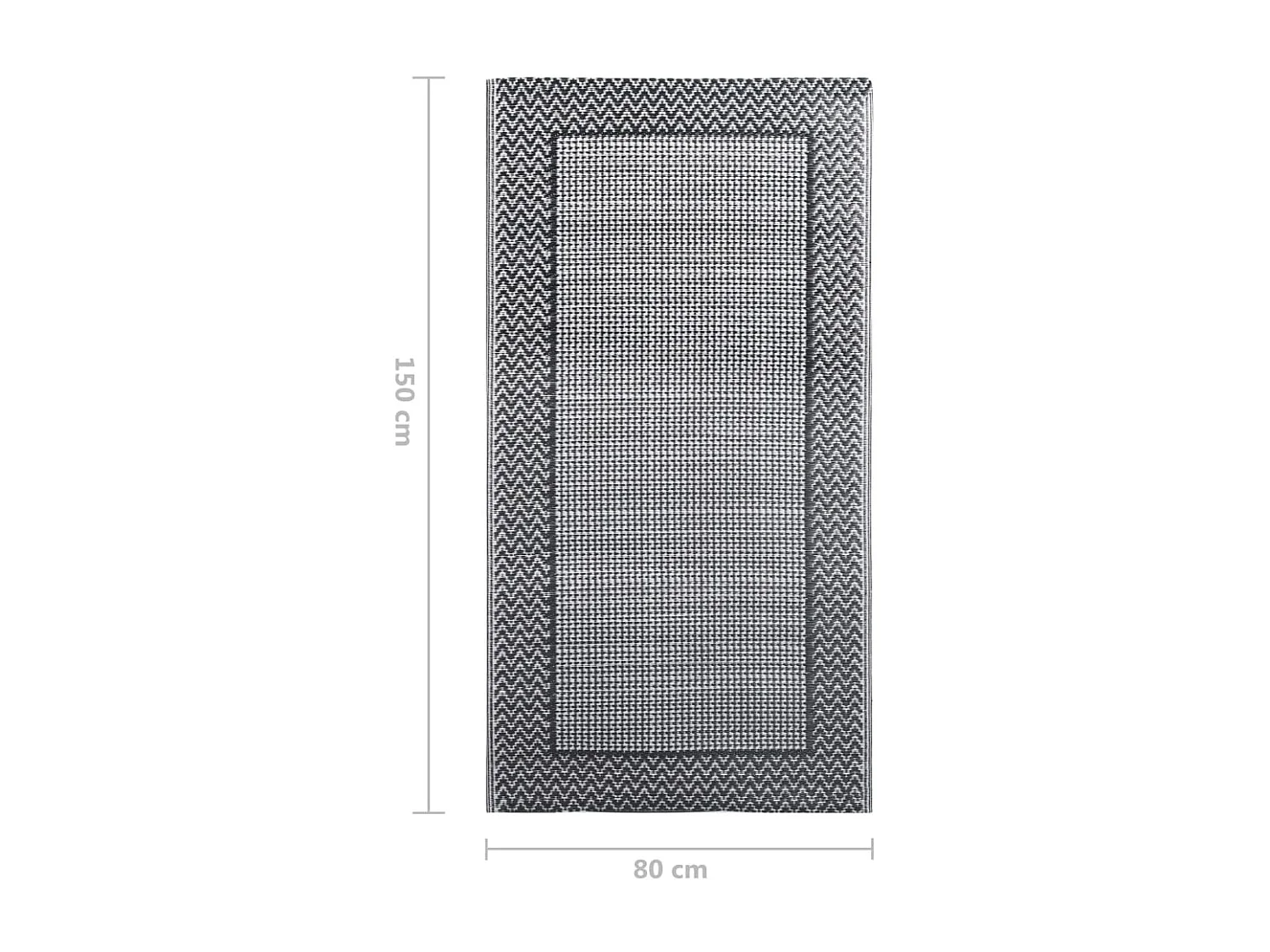 Seran  Tapis d'extérieur Gris 80x150 cm PP