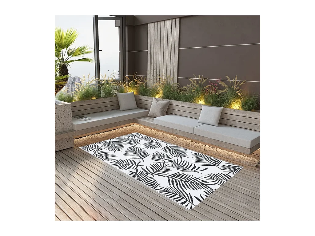 Seran  Buitenkleed ARAKIL 190x290 cm PP wit en zwart