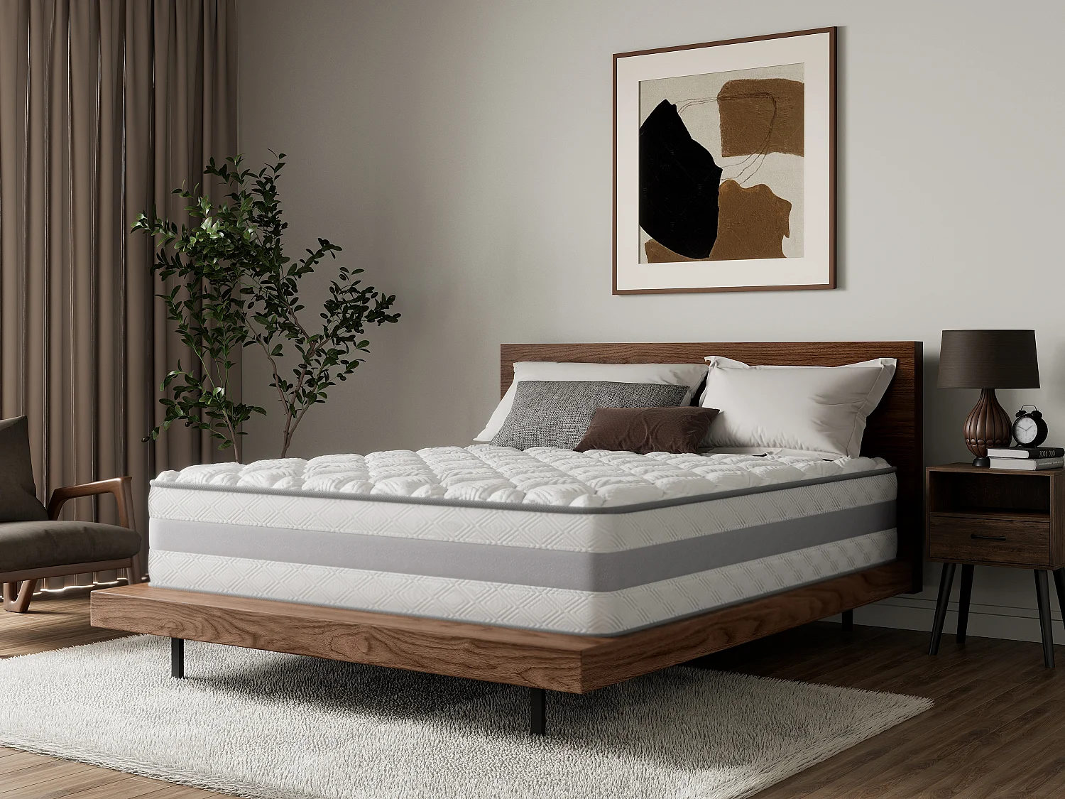 Taschenfederkernmatratze Komfortschaum - 160 x 200 cm - Hybridmatratze - 7 Zonen - mittlerer Härtegrad H3 - Höhe 25 cm - HOMAVO