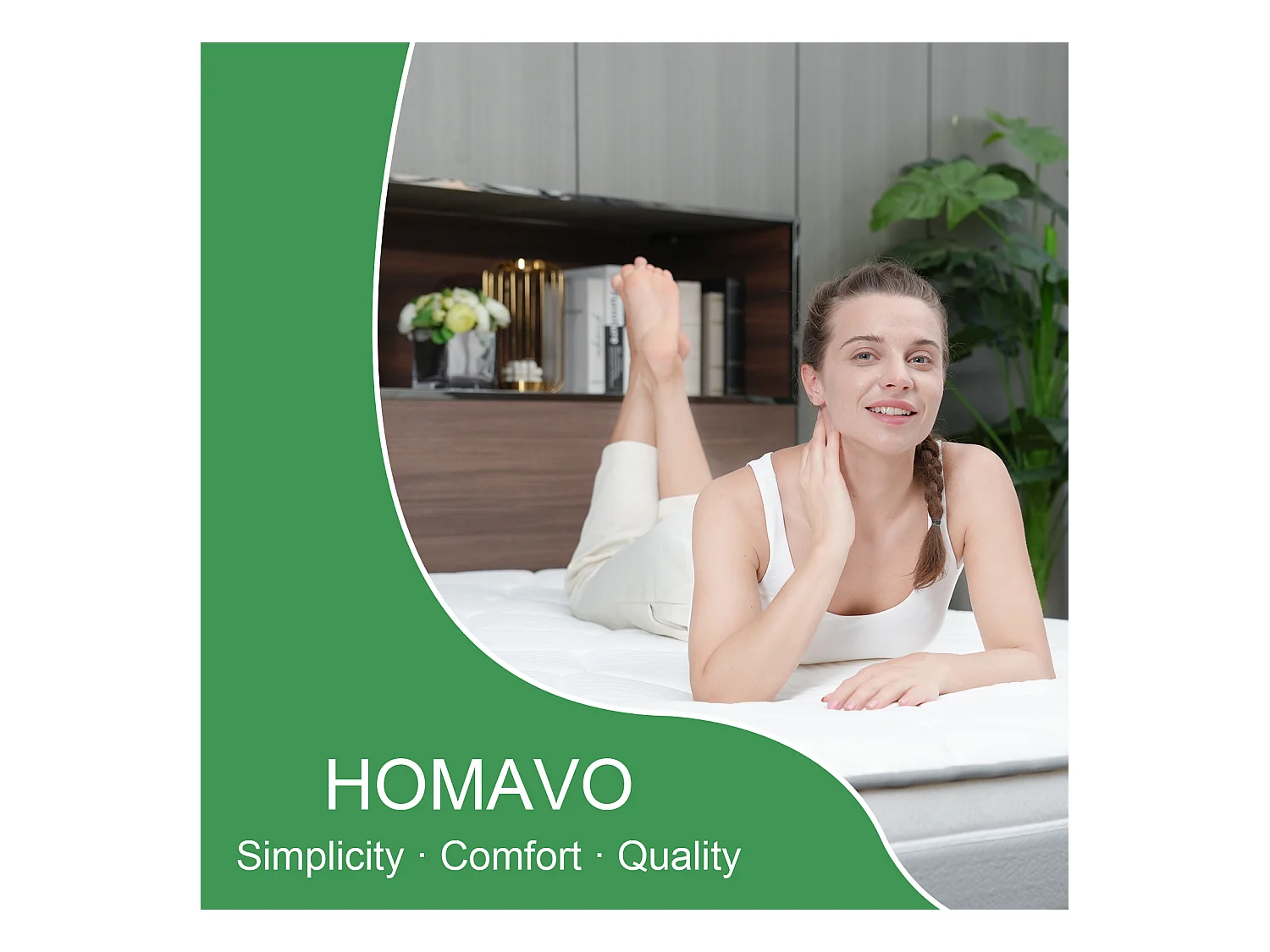 Materasso 90 x 200 cm con molle insacchettate a 7 zone, supporto equilibrato, schiuma confortevole spessore 25 cm - HOMAVO