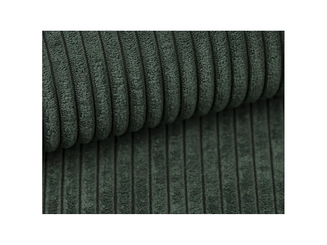 Canapé d'angle ALBERT réversible convertible 4 places avec coffre en velours côtelé - Vert foncé