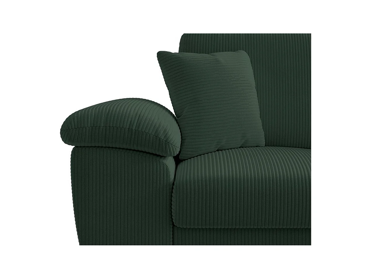 Canapé d'angle ALBERT réversible convertible 4 places avec coffre en velours côtelé - Vert foncé