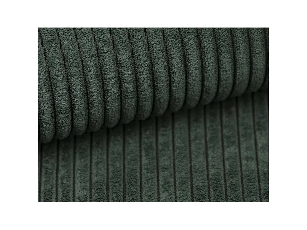 Canapé d'angle ALBERT réversible convertible 4 places avec coffre en velours côtelé - Vert foncé