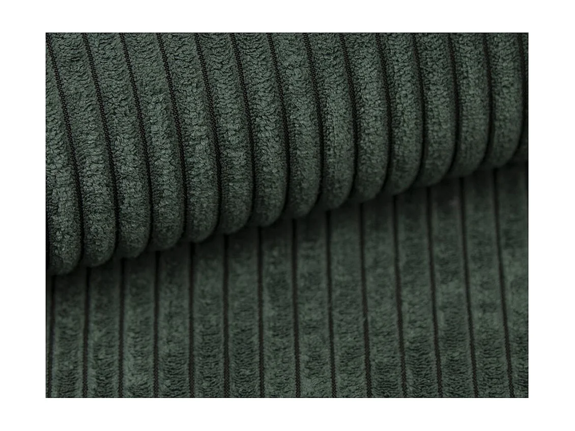 Canapé d'angle ALBERT réversible convertible 4 places avec coffre en velours côtelé - Vert foncé