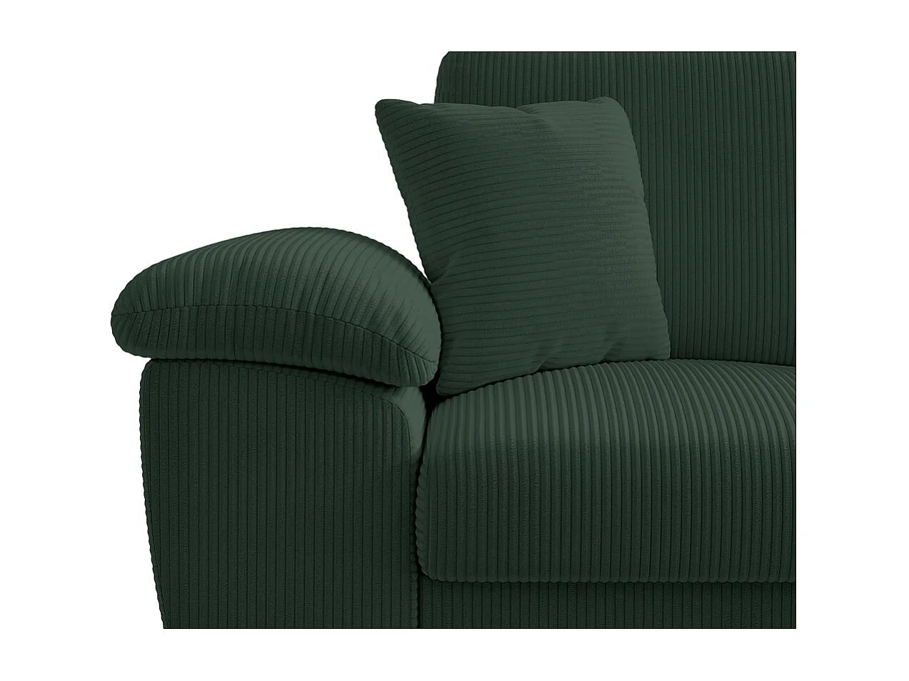 Canapé d'angle ALBERT réversible convertible 4 places avec coffre en velours côtelé - Vert foncé