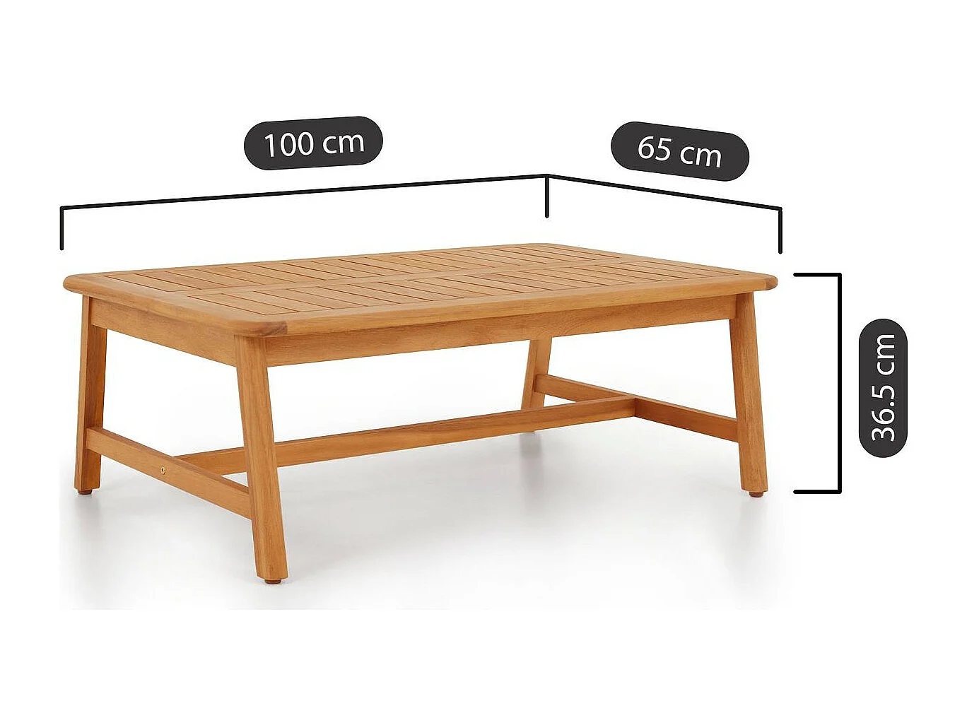 Salon de jardin 2 places en bois FSC - 2 fauteuils et table basse - Symi