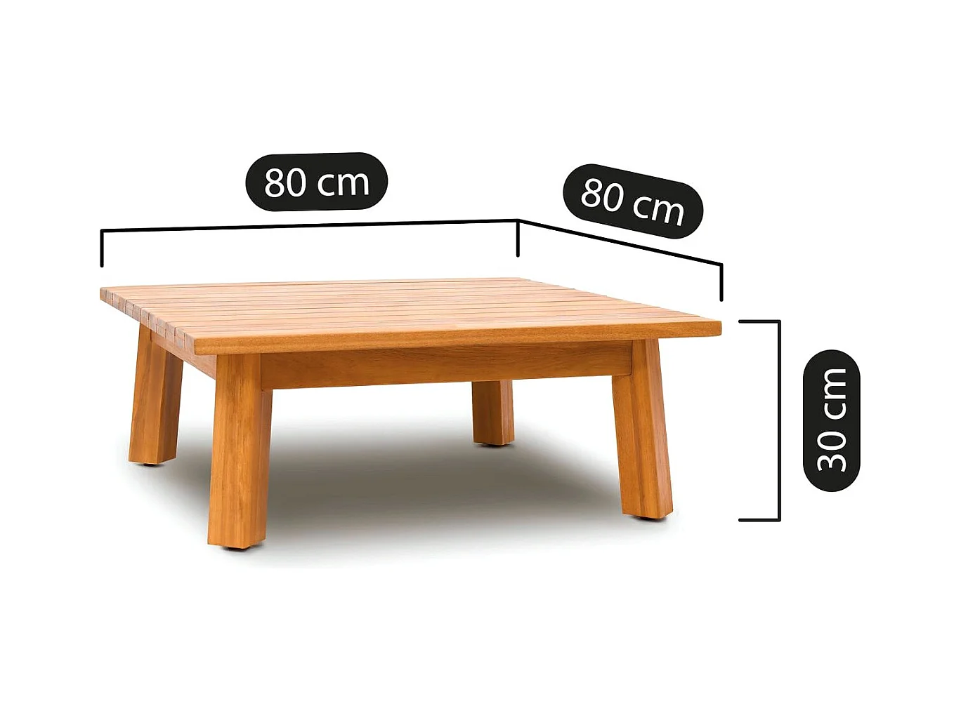 Salon de jardin 4 places en bois FSC - 2 Canapés 2 pl. et table basse - Palau