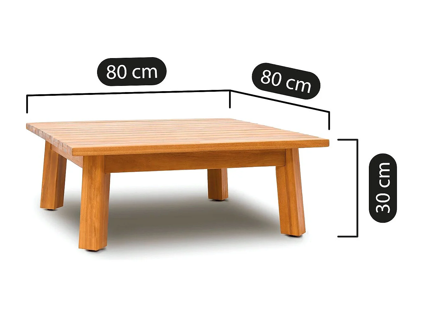 Salon de jardin 4 places en bois FSC - 2 Canapés 2 pl. et table basse - Palau
