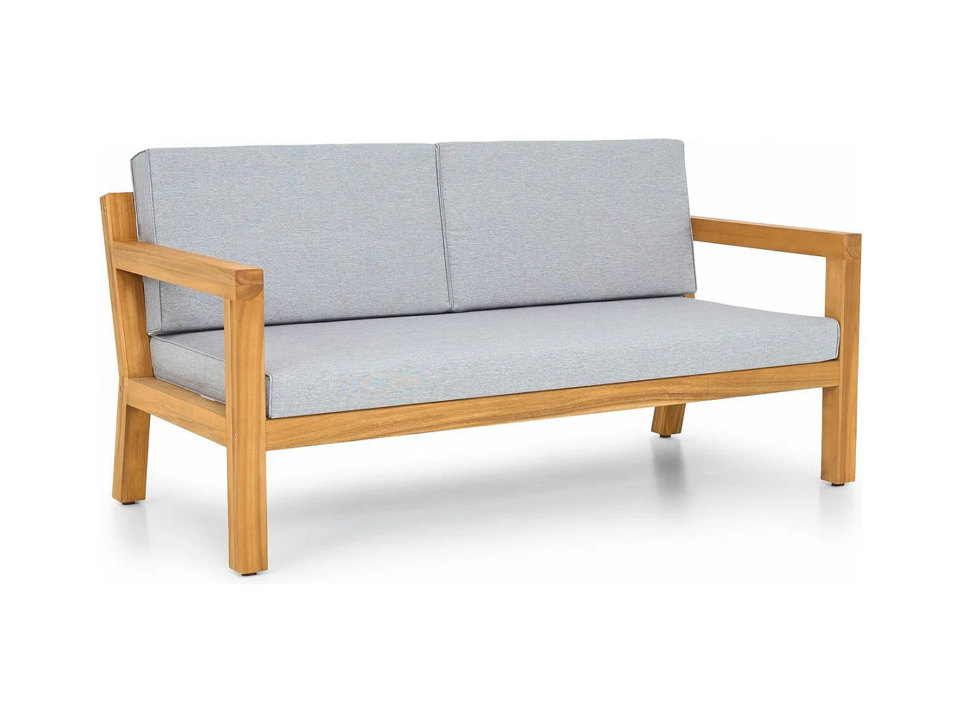 Salon de jardin 2 places en bois FSC - Canapé 2 pl. et table basse - Palau