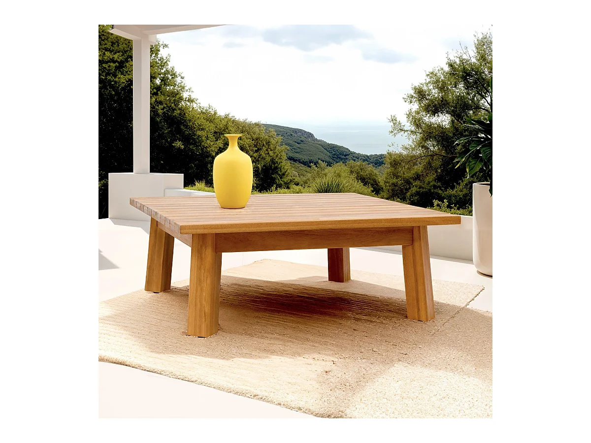 Table basse de jardin carrée en bois FSC - Palau