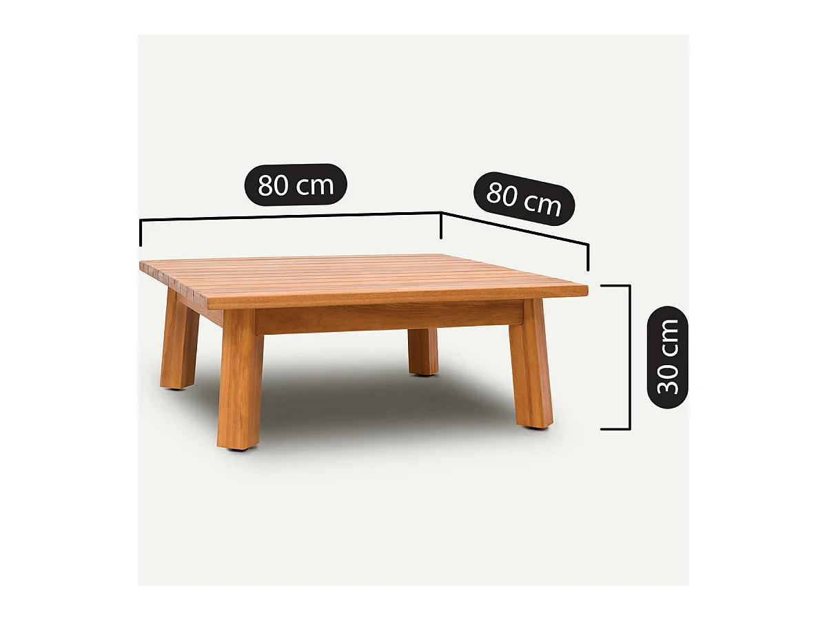 Table basse de jardin carrée en bois FSC - Palau