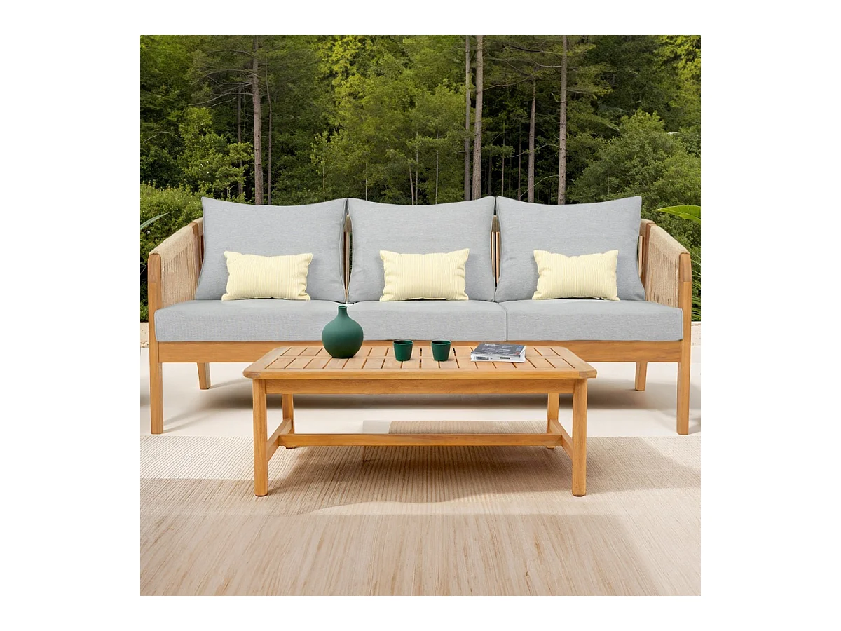 Table basse de jardin rectangulaire en bois FSC - Symi