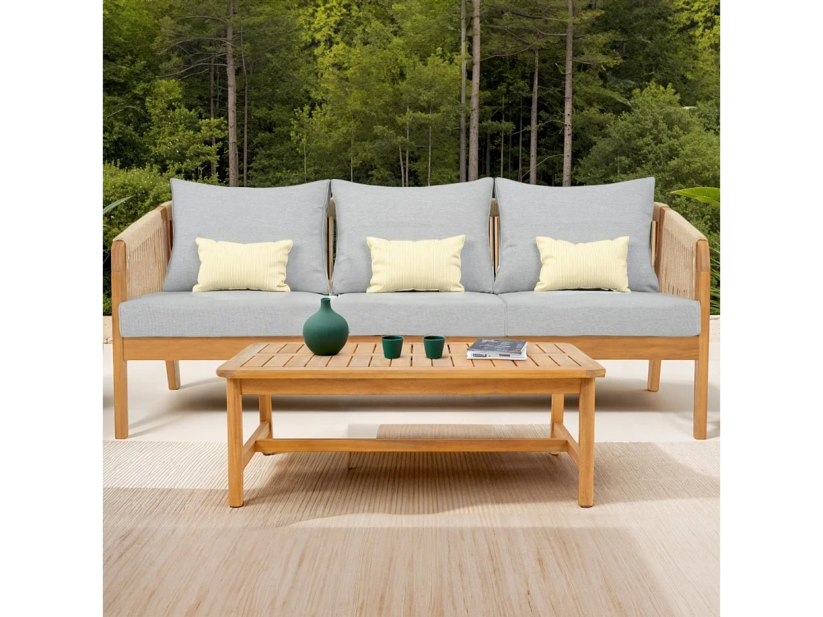 Table basse de jardin rectangulaire en bois FSC - Symi