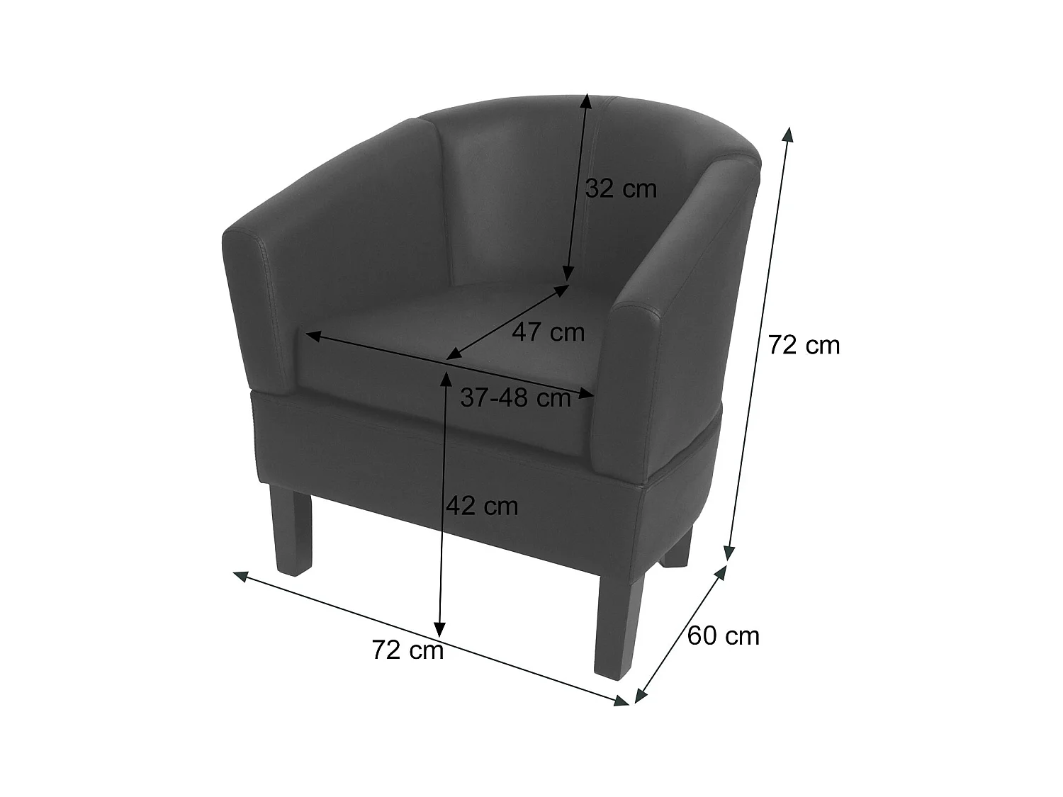 Loungefauteuil MCW-O17,  bruin
