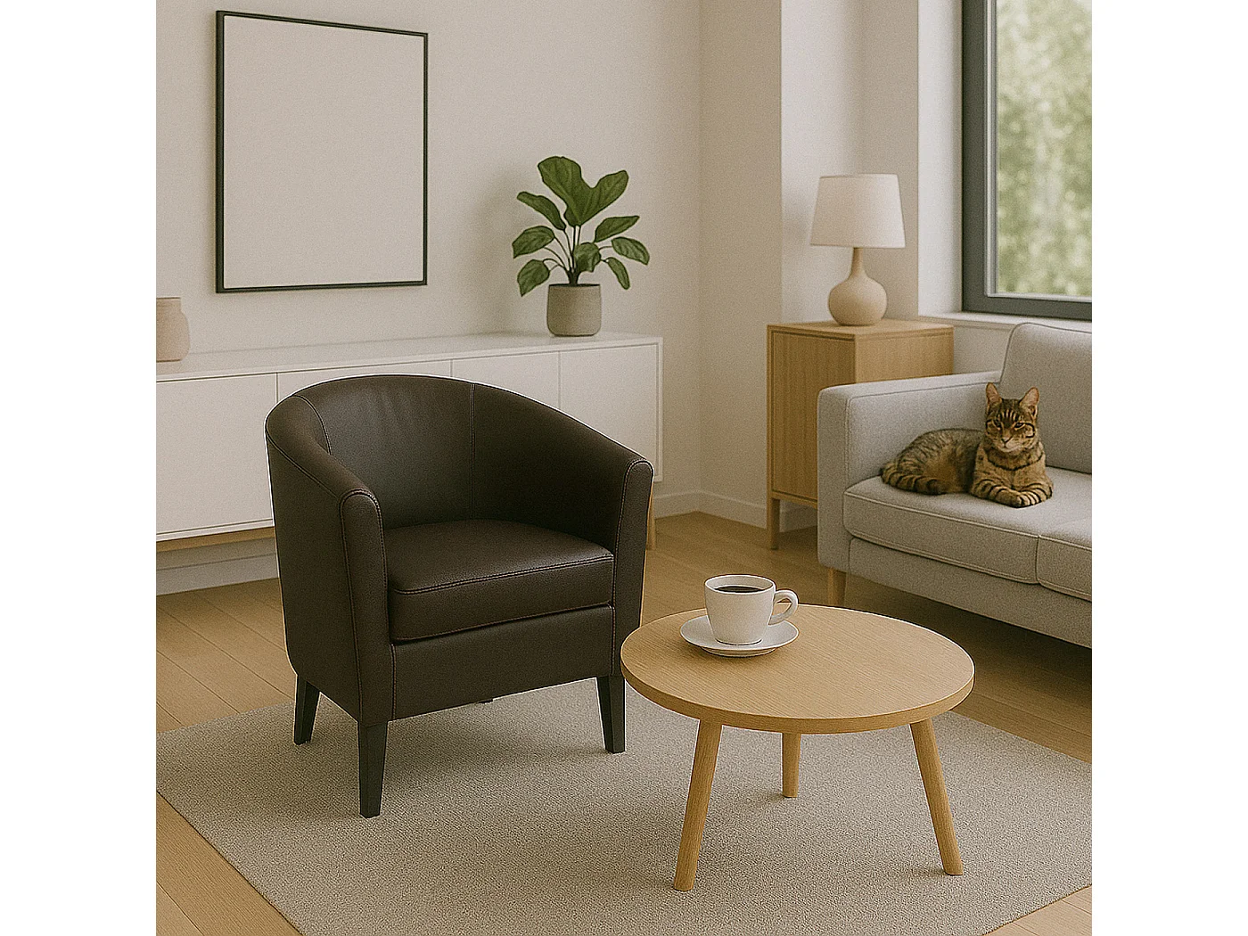 Loungefauteuil MCW-O17,  bruin