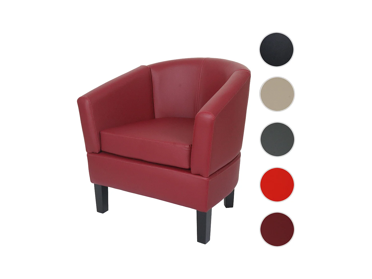 Loungefauteuil MCW-O17,  bordeaux