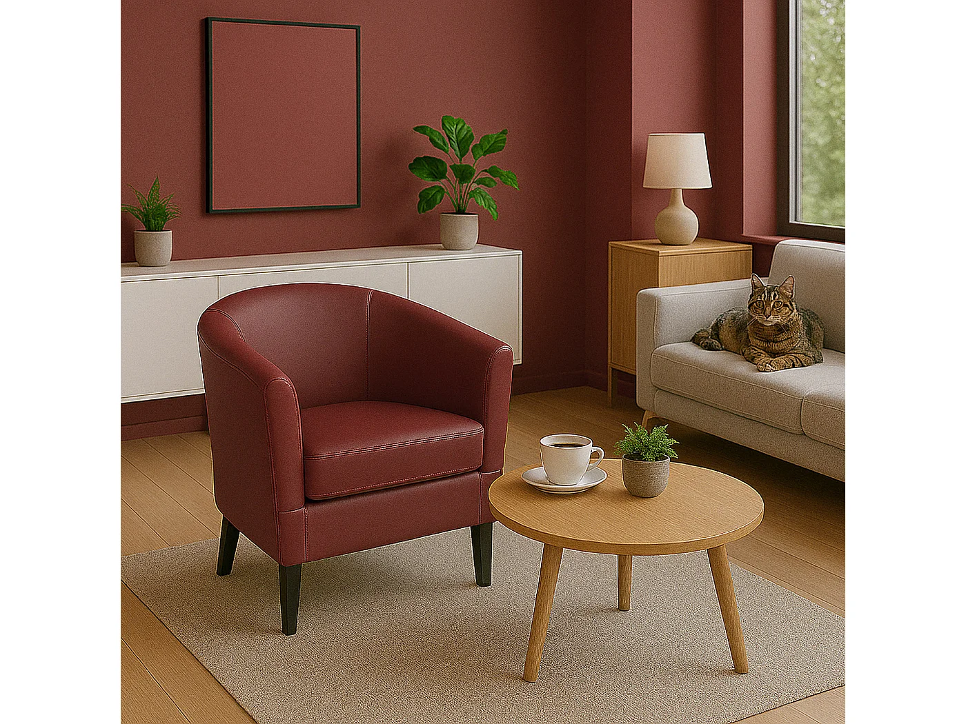 Lounge-Sessel MCW-O17, Bordeaux