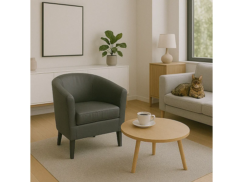 Fauteuil de salon MCW-O17,  gris