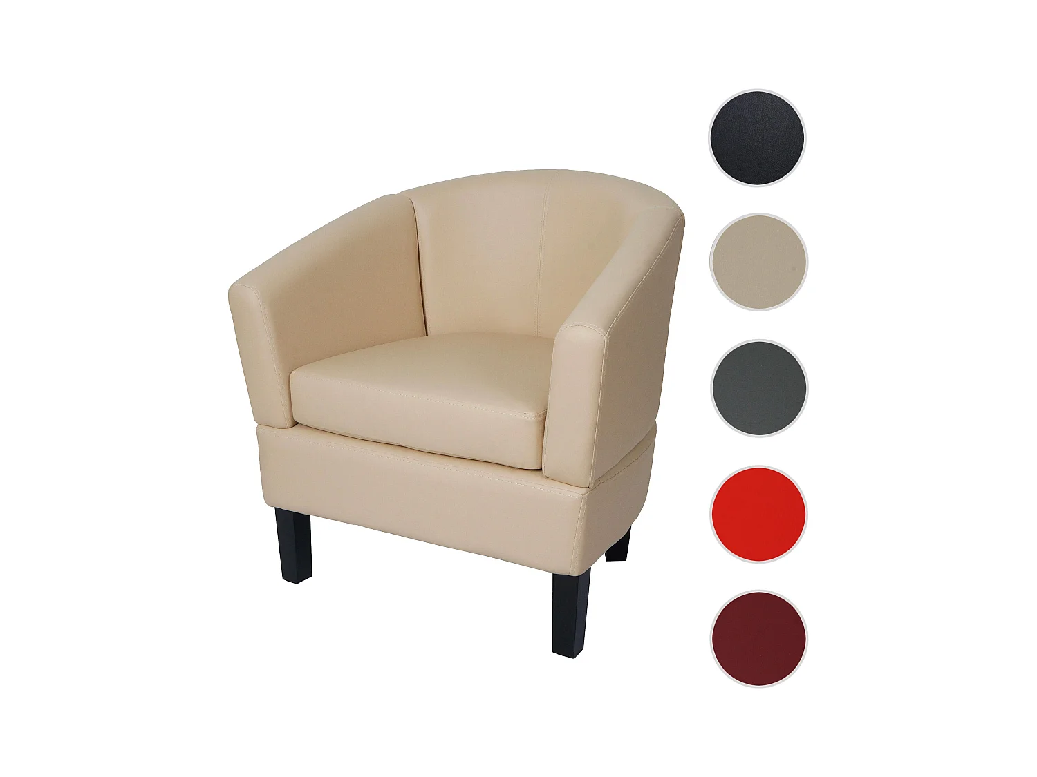 Loungefauteuil MCW-O17,  crème