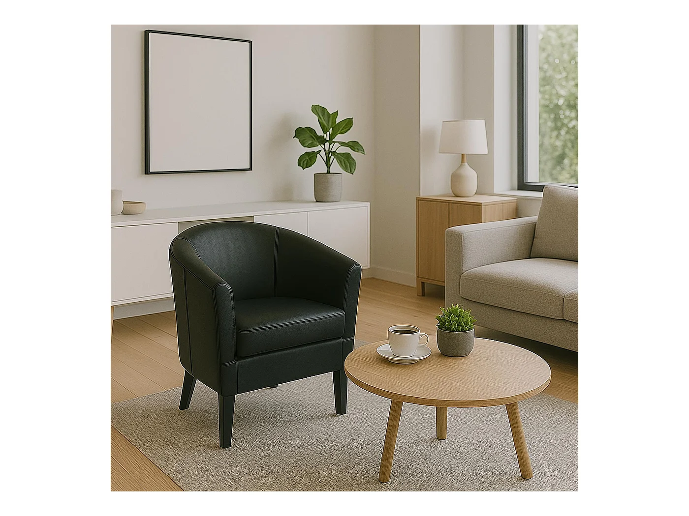 Cadeira lounge MCW-O17,  preto