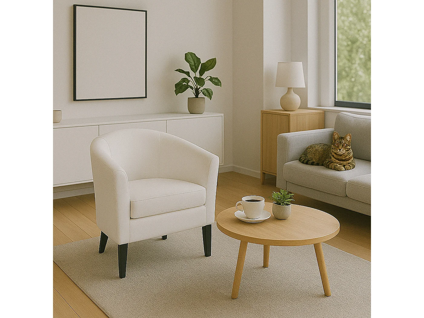 Loungefauteuil MCW-O17,  wit