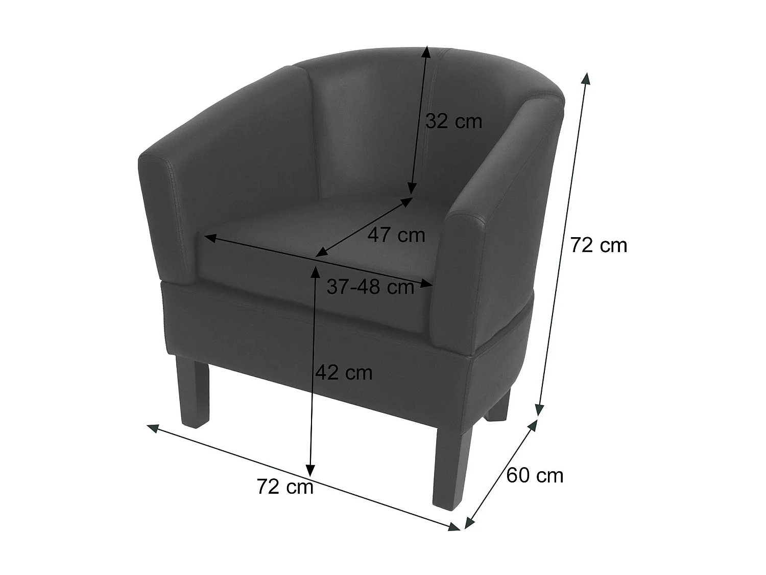 Fauteuil de salon MCW-O17,  blanc
