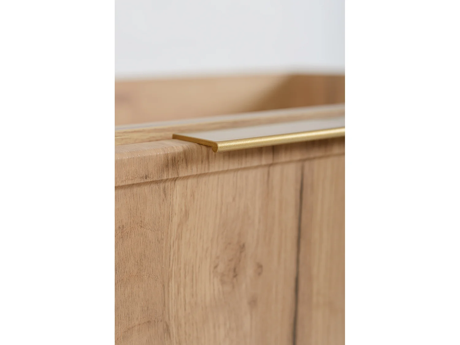Meuble de salle de bain, Chêne Craft, poignée dorée, 100 (80 + 20) x 46 x 57 cm