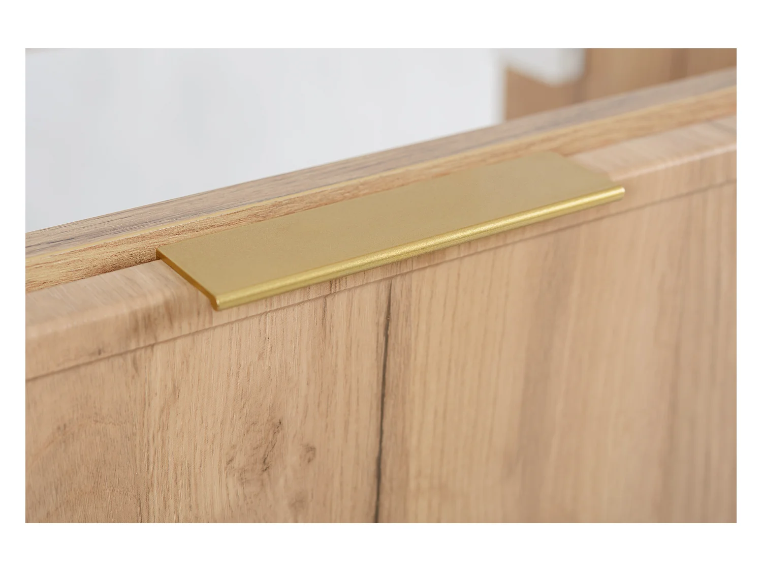 BADEZIMMERSCHRANK, Craft-Eiche / Weiß, Goldene Griffe, 120 (2 x 60) x 46 x 57 cm