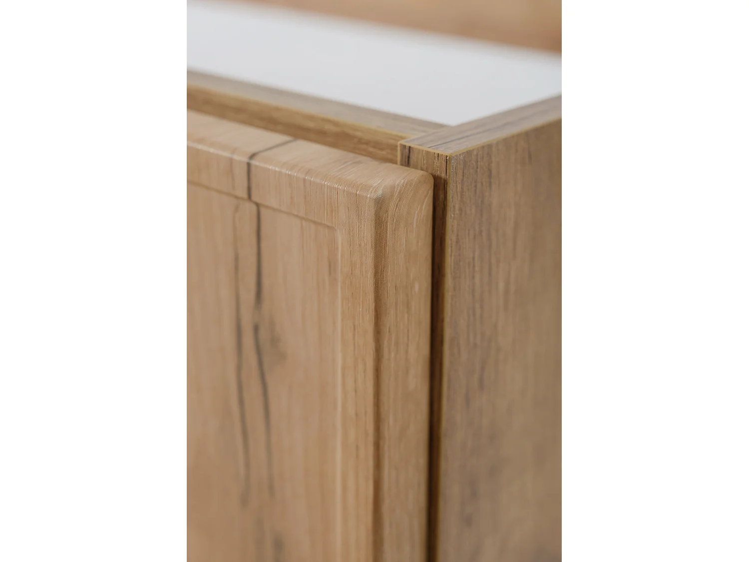 Meuble de salle de bain, Chêne Craft / Blanc, poignée dorée, 120 (2 x 60) x 46 x 57 cm