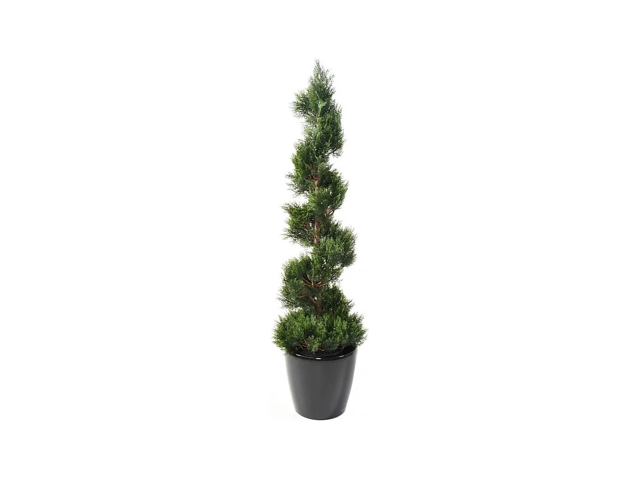 Plante artificielle haute gamme Spécial extérieur / Cyprès Artificiel Forme Spirale - Dim : 150 x 45 cm