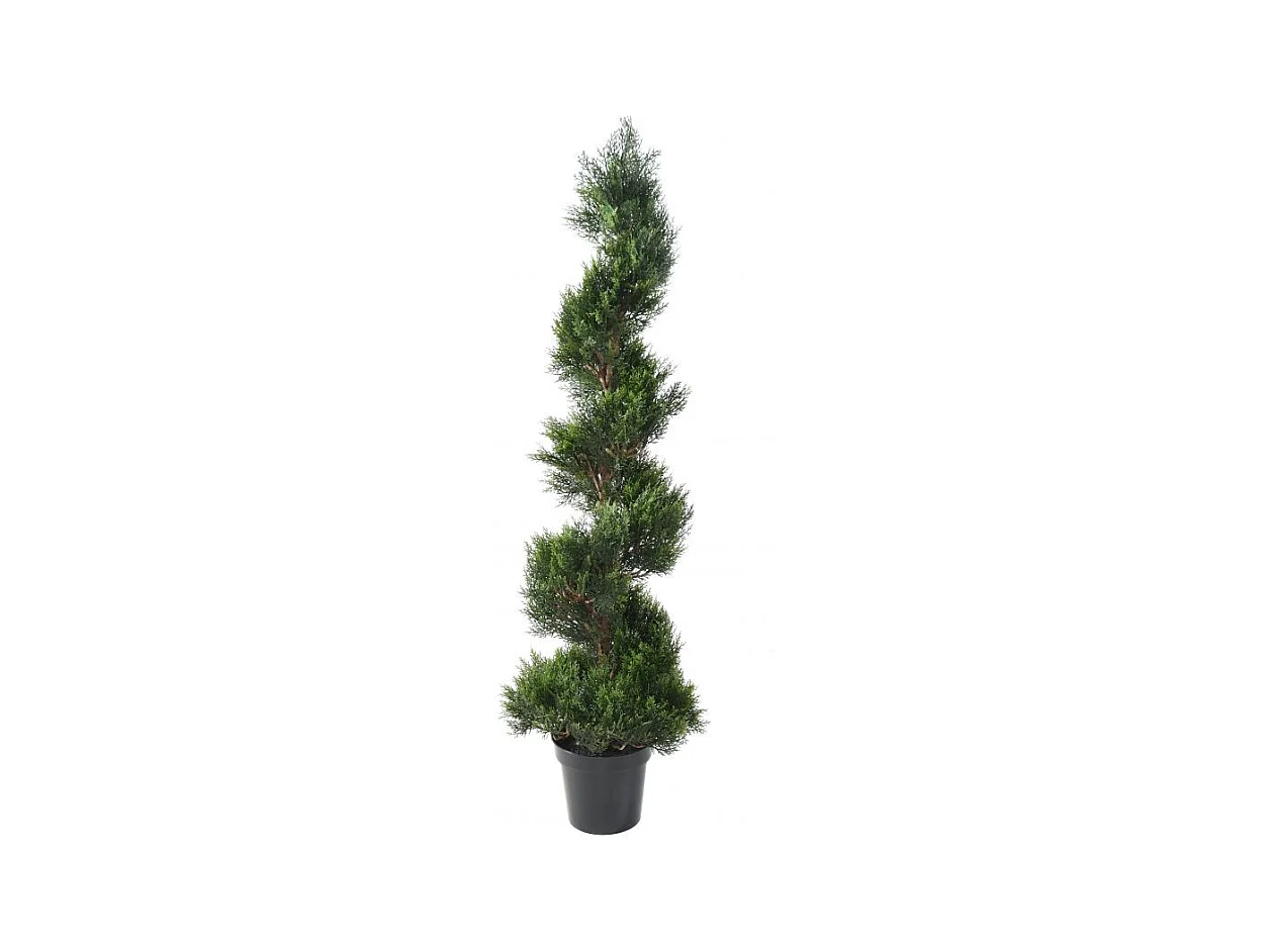 Plante artificielle haute gamme Spécial extérieur / Cyprès Artificiel Forme Spirale - Dim : 150 x 45 cm