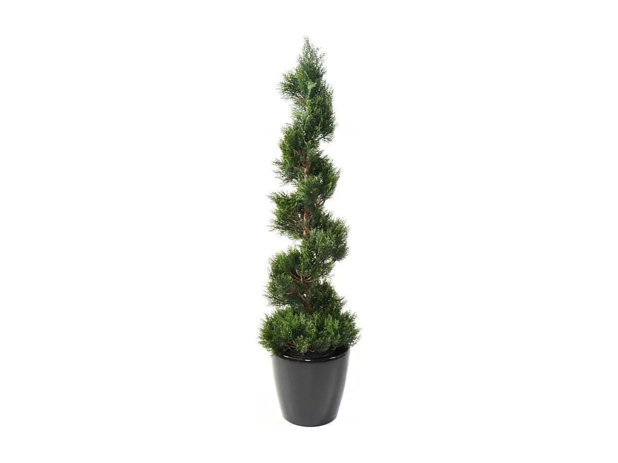 Plante artificielle haute gamme Spécial extérieur / Cyprès Artificiel Forme Spirale - Dim : 150 x 45 cm