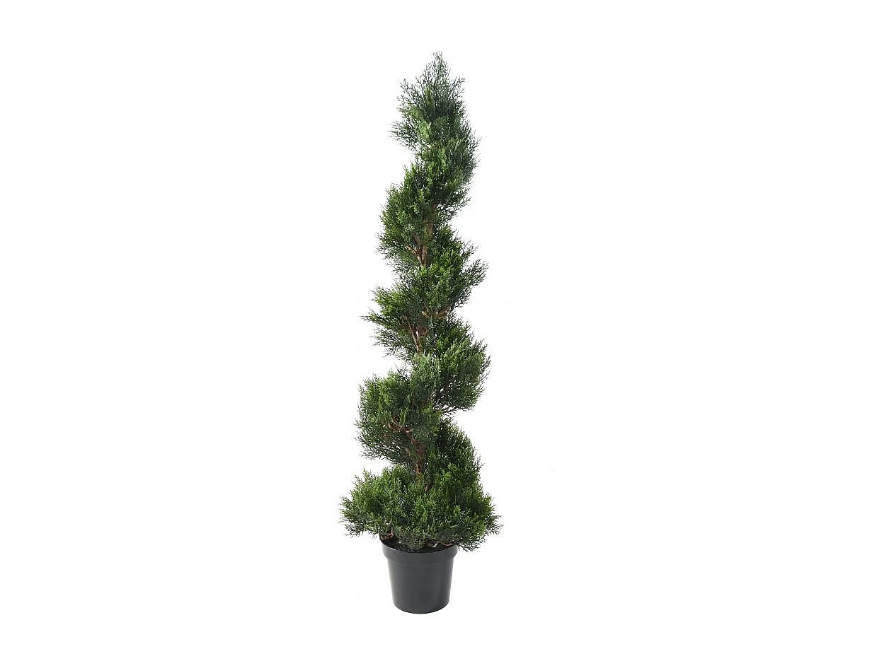 Plante artificielle haute gamme Spécial extérieur / Cyprès Artificiel Forme Spirale - Dim : 150 x 45 cm