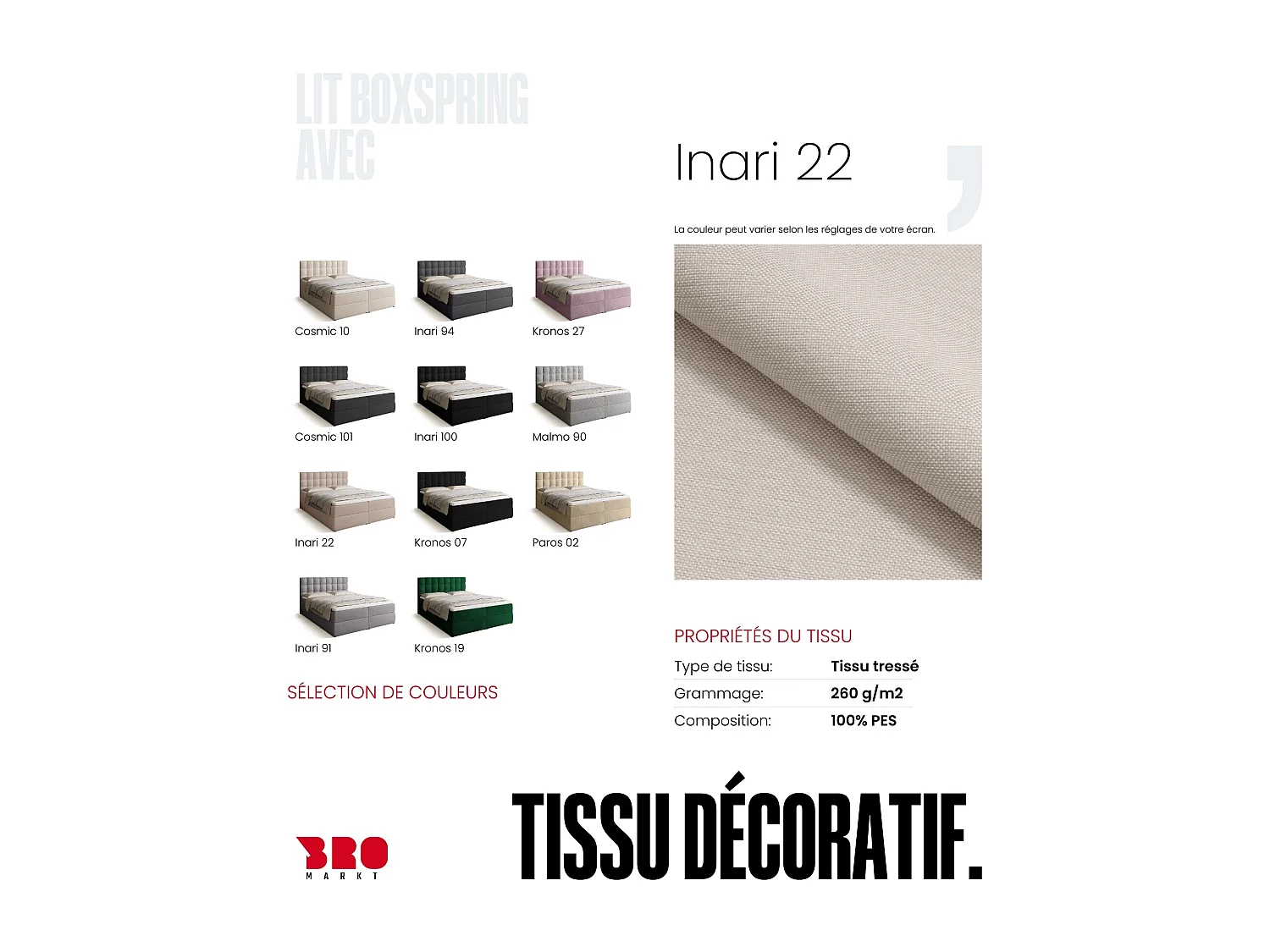 Lit boxspring avec rangement DETROIT - matelas - surmatelas - beige - 160x200 cm