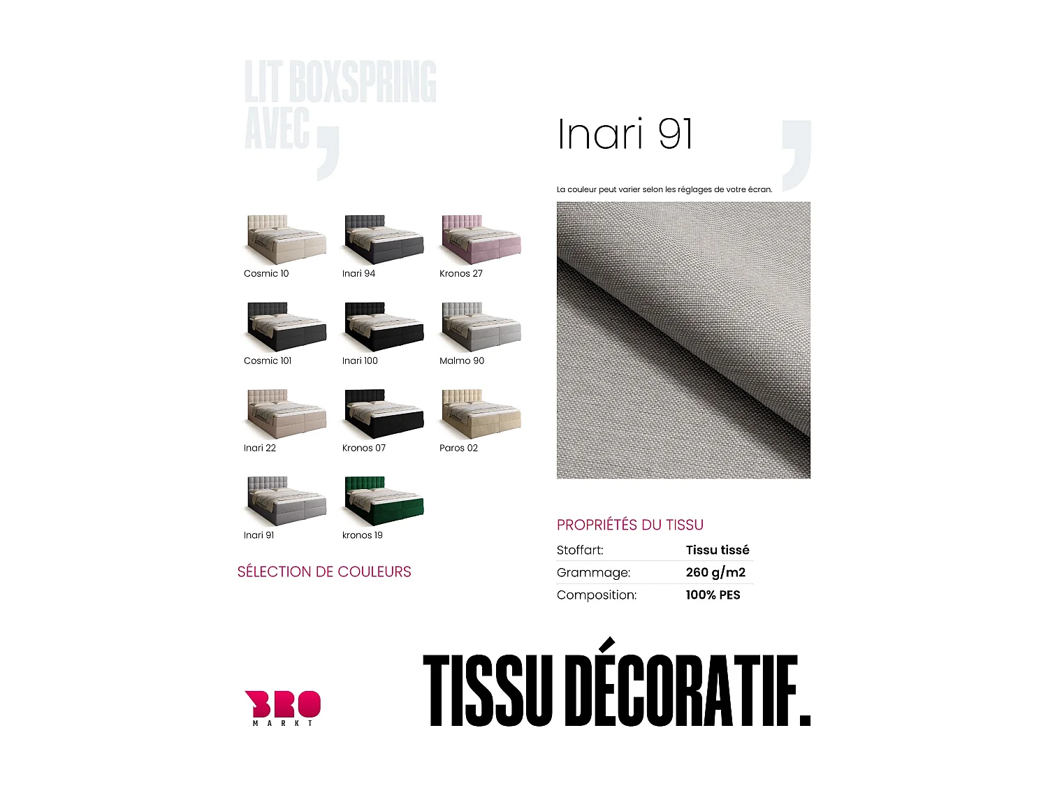 Lit boxspring avec rangement DETROIT - matelas - surmatelas - gris - 160x200 cm