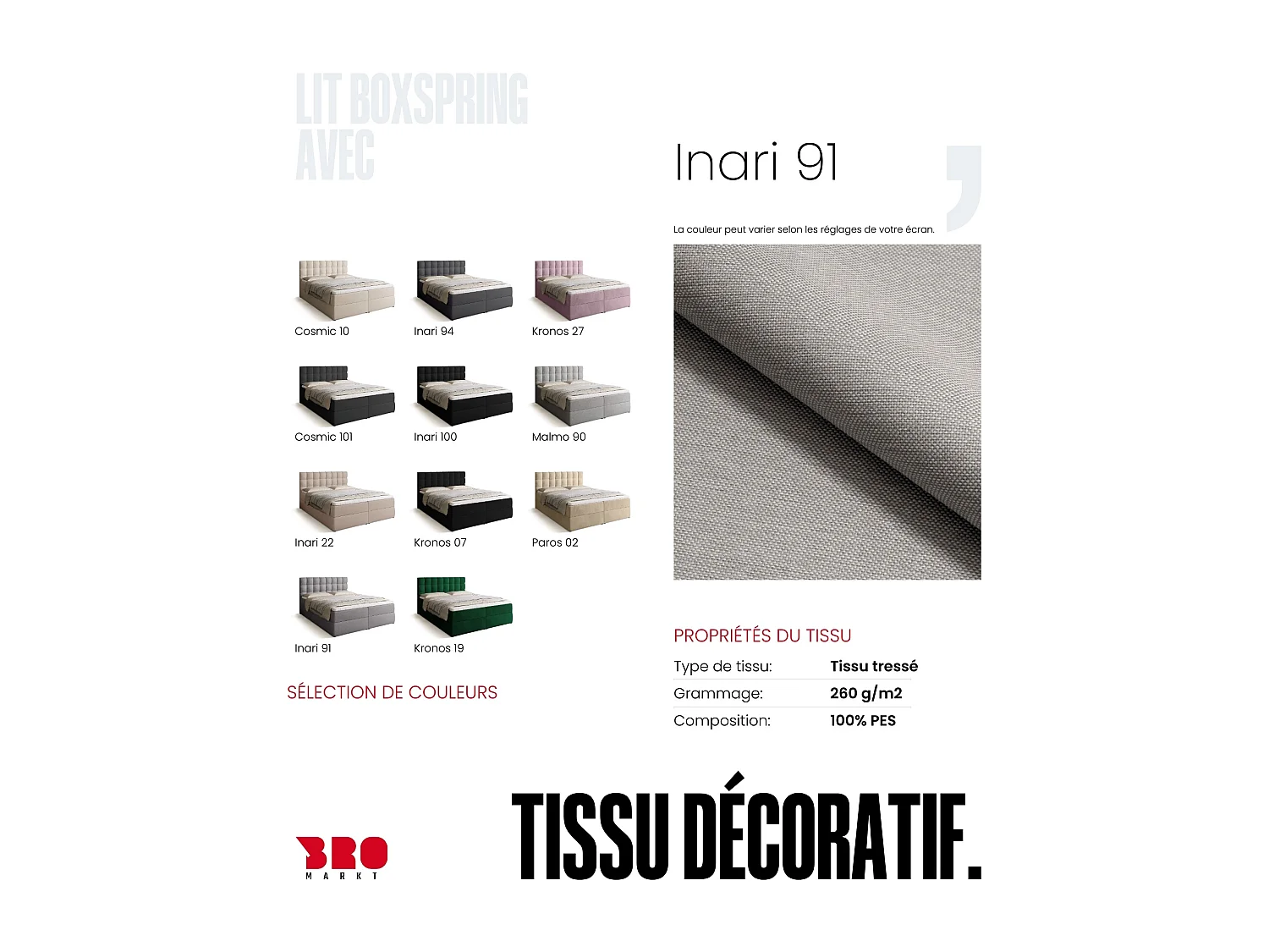 Lit boxspring avec rangement DETROIT - matelas - surmatelas - gris - 160x200 cm