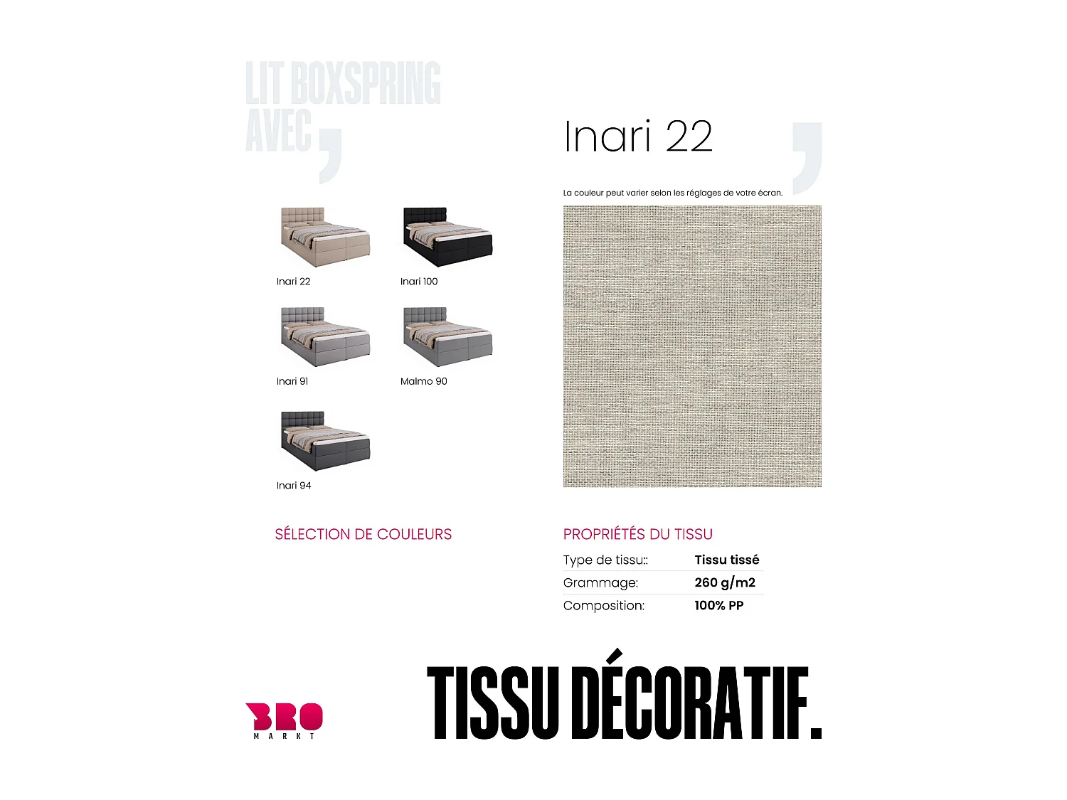 Lit boxspring avec rangement DAKOTA - matelas - surmatelas - beige - 140x200 cm